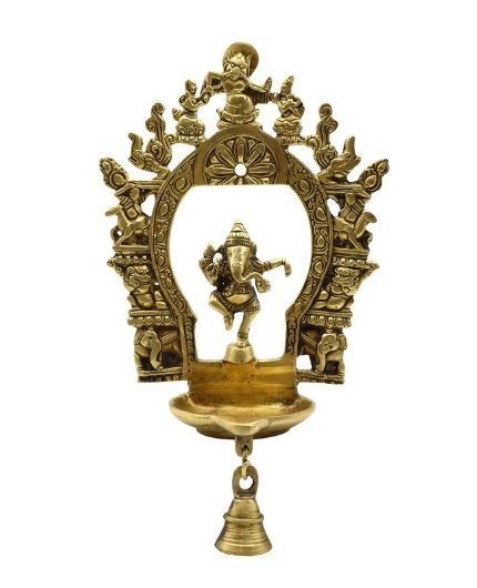 Ganesh Hanging Diya with Bell