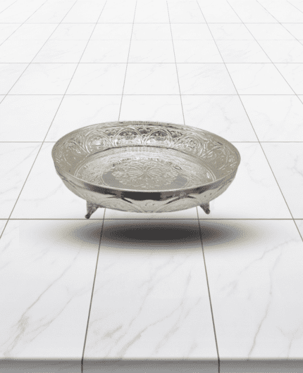Fancy Silver Plated Decorative Platter with 3 Leg.
