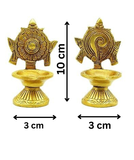 Shanku Chakra Diya Oil Deepam For Puja