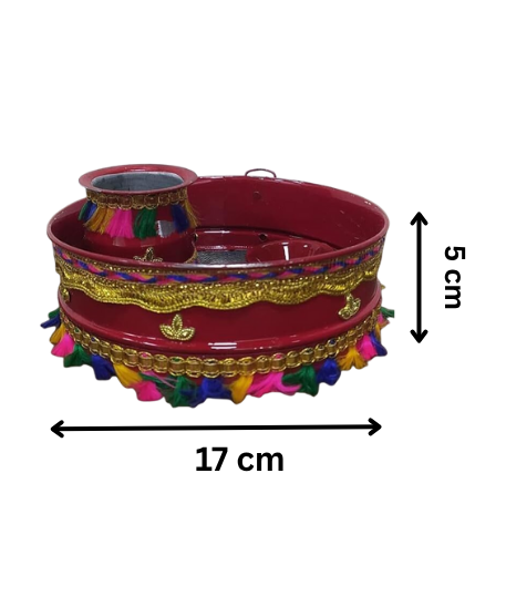 Karwa Chauth Pooja For Chalni for Chand Pooja Kalash and Diya.