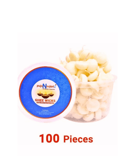 Readymade Ghee Wicks Diya Batti - 100 Pcs