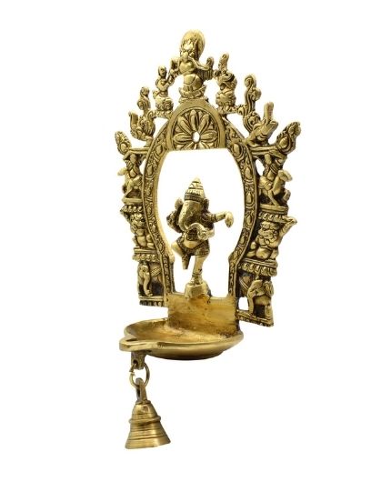 Ganesh Hanging Diya with Bell