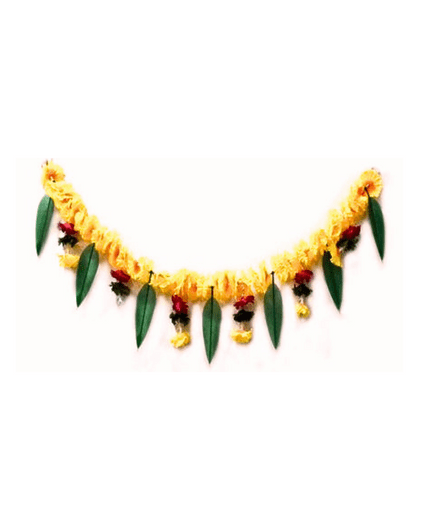 Artificial Marigold Garlands Flowers and Mango Leaves Door Toran