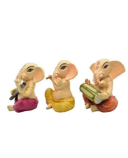 Musical Ganesh Idols Showpiece for Home and Office Decor