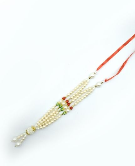 Pearl Beads Mala Garland 10 Inch for God Idols