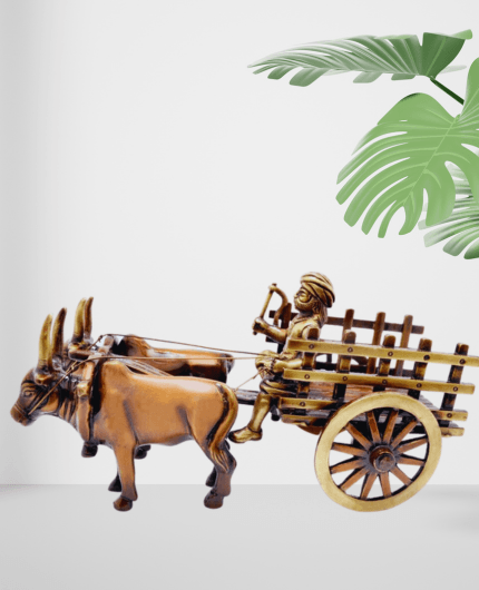 Brass Indian Village Bullock Cart Showpiece
