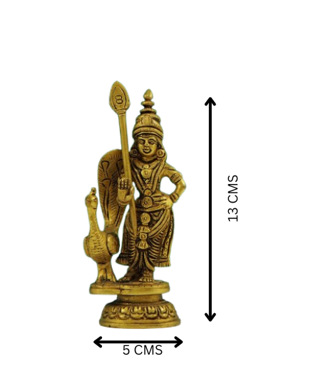 Brass or Pital Murugan Swami Idol / Murti(5 Inches)