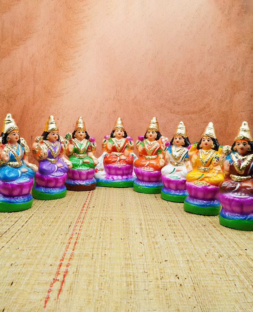 Ashtalakshmi Doll Set – Traditional Kolu Bommai for Navaratri Golu