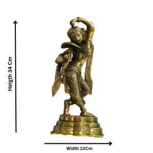 Brass Apsara Idol - Lady Statues- Decorative Sculptures -Artistically Carved Lady Satue - (14 inch Height)