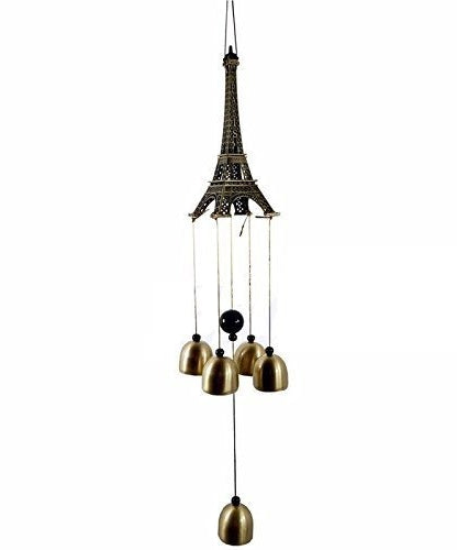 Metal Eiffel Tower 4 Bells Wind Chimes for Positive Energy