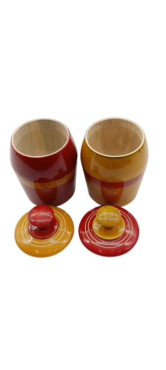 Channapatna Wooden Haldi-Kum Kum Storage Box Set.