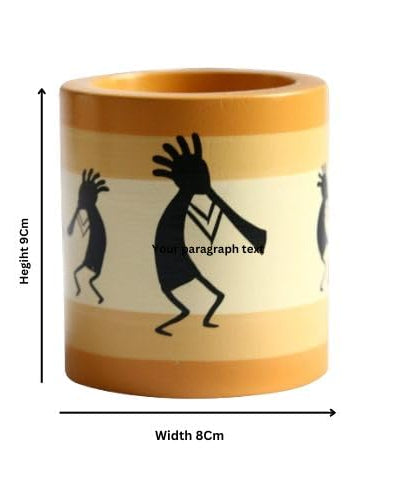 Channapatna pen stand at office 9 cm height.