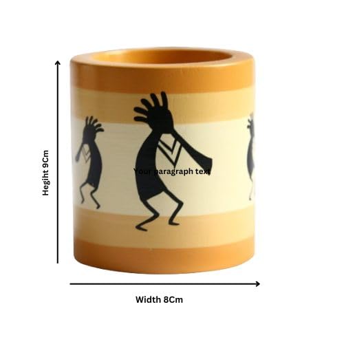 Channapatna pen stand at office 9 cm height.