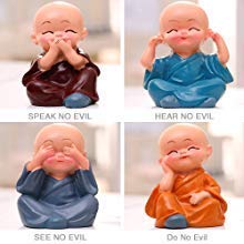 Set of 4 Buddha Monks Statues Figurines Showpiece