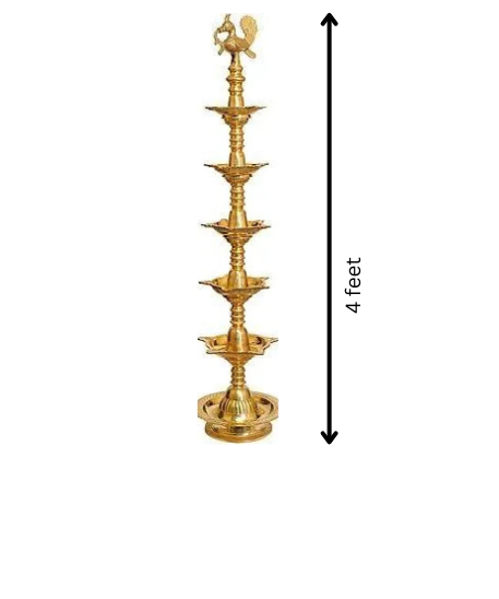 TRADITIONAL BRASS PEACOCK DIYA 4 FEET HEIGHT.