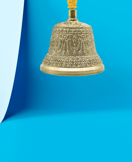 Bass Pooja Ghanti Hand Bell- Silver