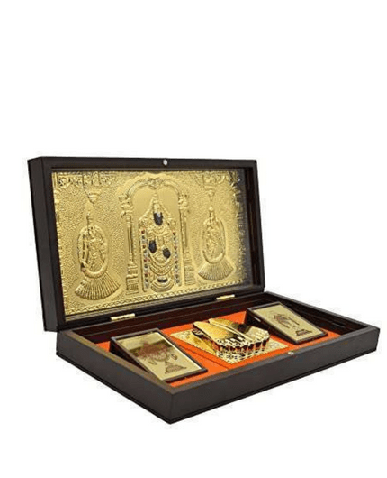 Gold Plated Tirupati Balaji Shank Chakra