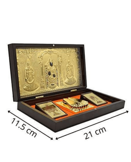 Gold Plated Tirupati Balaji Shank Chakra