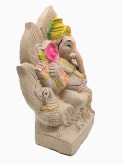 Eco friendly Ganesha Idol with Golden Crown -9 inch