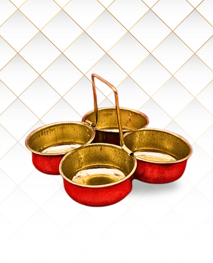 Chowmukh Haldi Kumkum Holder Brass
