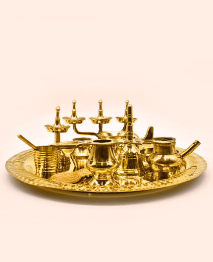 Brass Pooja Thali Ashtamangalyam Set