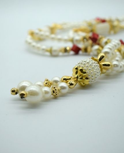 Pearl Beads Mala Garland for God Idols and Photo Frames