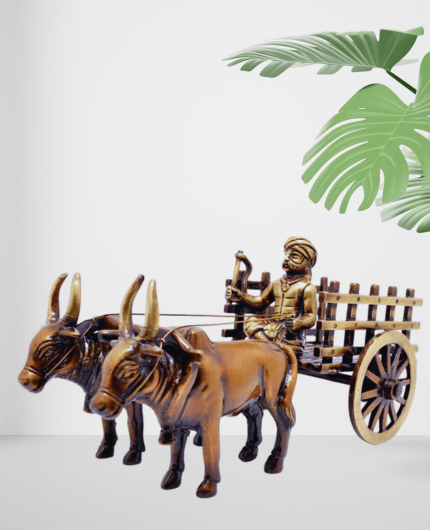 Brass Indian Village Bullock Cart Showpiece