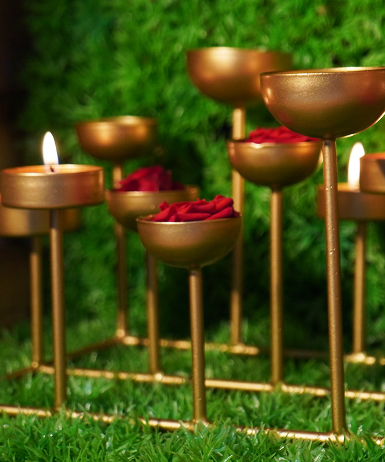 GOLD Spiral Stairs Candle Holder, T Light Table Top Metal Stand