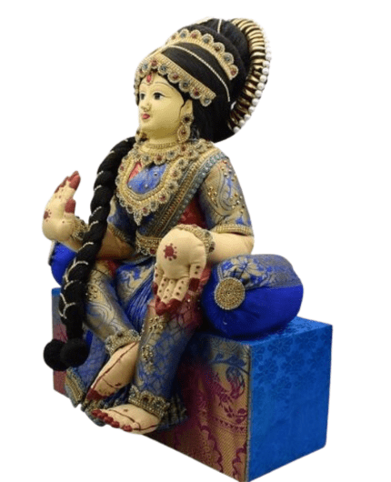 Varalakshmi Amman Idol With Full Decoration In Blue
