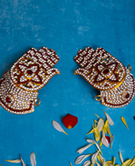 Brass Varalakshmi Hands And Legs With Stone -Puja N Pujari