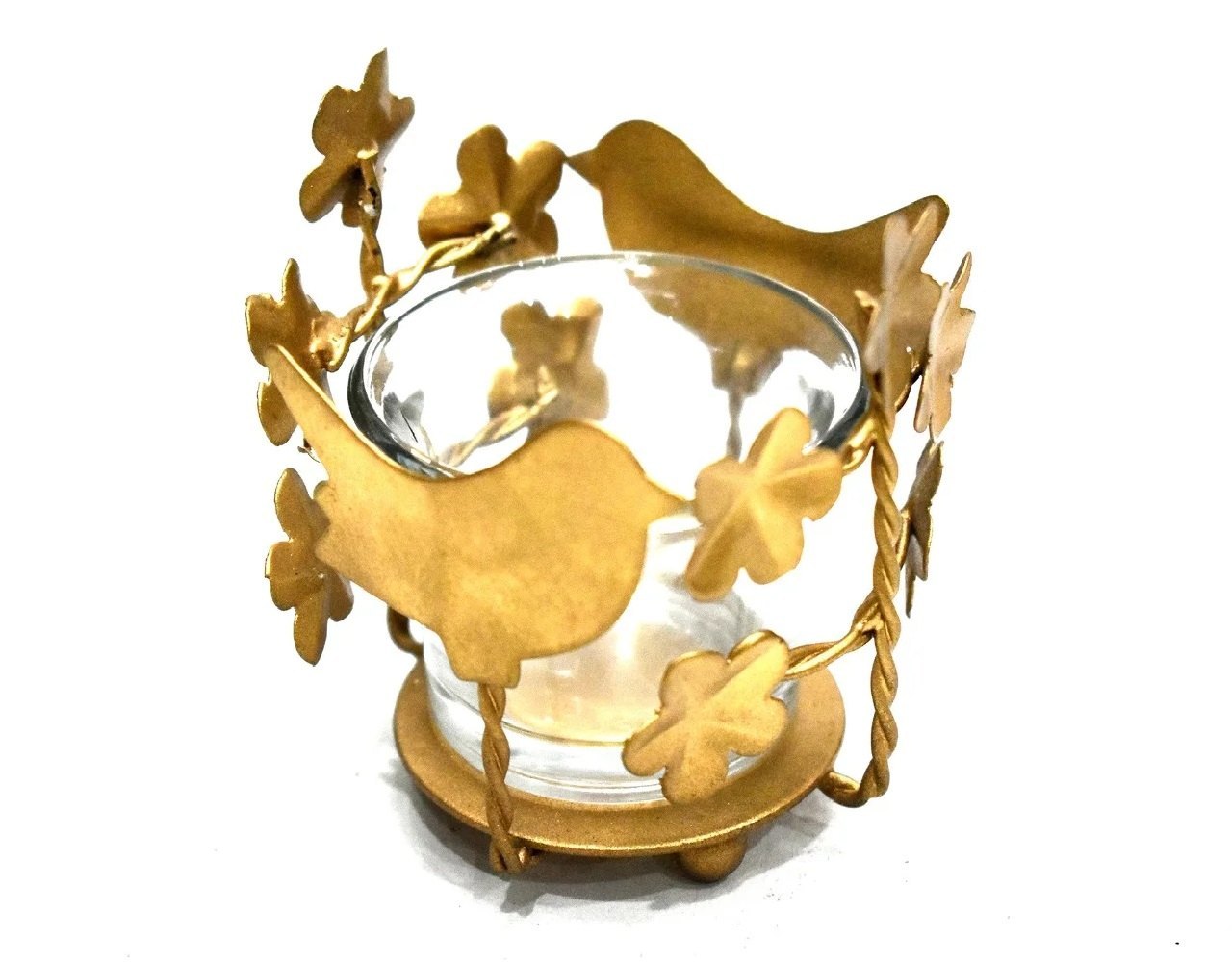 Bird Shadow Candle Holder with Glass