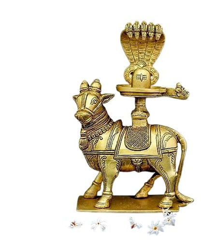Lord Nandi with Shivlingam- Height-20 cms