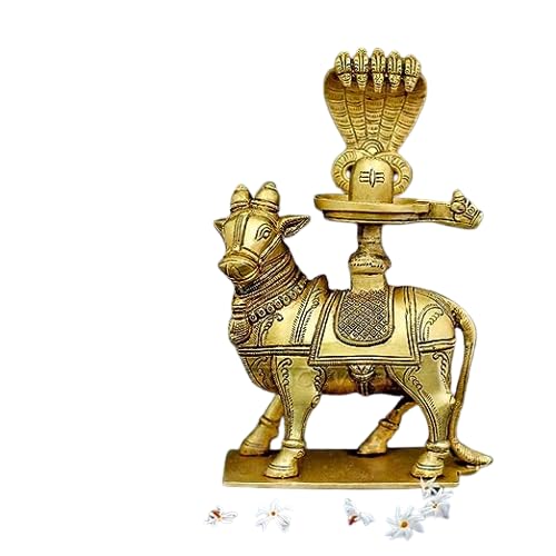Lord Nandi with Shivlingam- Height-20 cms