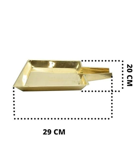 Square Design Brass Abhishekam Plate Patra for Shivalingam and God Idols(29)