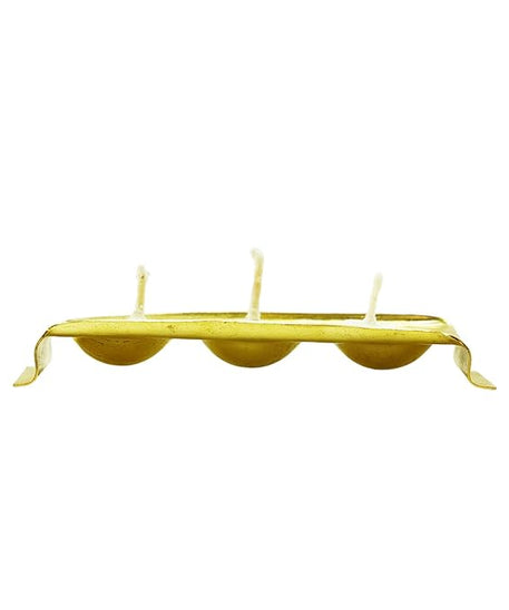 Brass Rectangular Ghee Diya Holder- Small