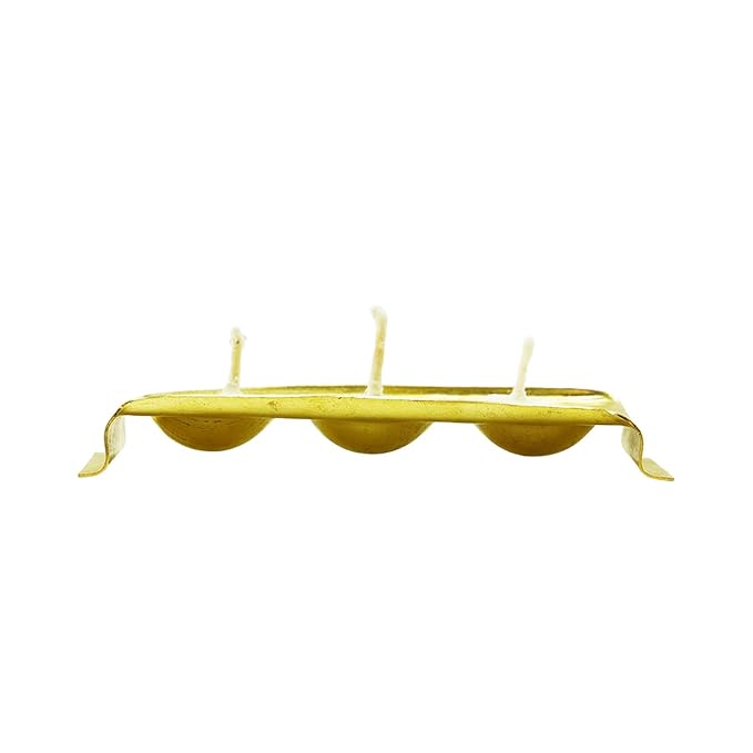 Brass Rectangular Ghee Diya Holder- Small