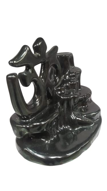 Om Ceramic Back Flow Holder,with Free 10 Back Flow Incense Cones