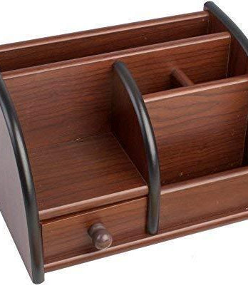 Wooden Pen Stand Desk Organizer with Drawer for Offices, Counter, Table Accessories Pen Stand .