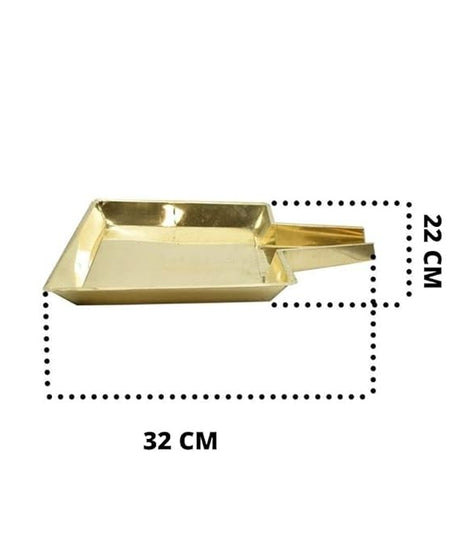 Square Design Brass Abhisheka Patra for Shivalingam(32 cm)