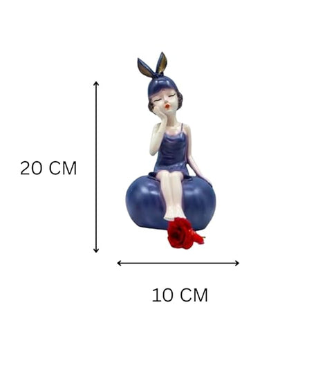 Blowing Bubble Girl Sculpture Figure Model Decor Home Living Room Statue