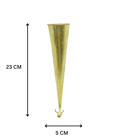 Brass Gaumukhi Shringi for Abhishek Small ( 23 CMS )