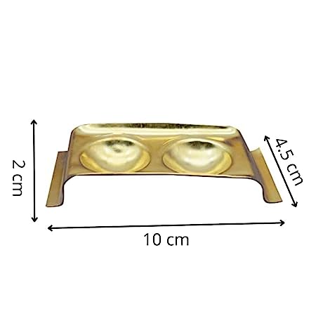 Rectangle Design Brass Ghee Diya Holder Small for Pooja Room and Diwali Celebrations
