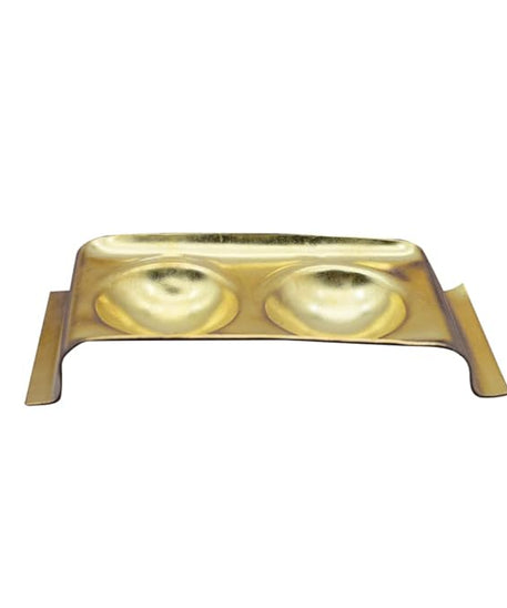 Brass Rectangular Ghee Diya Holder- Small