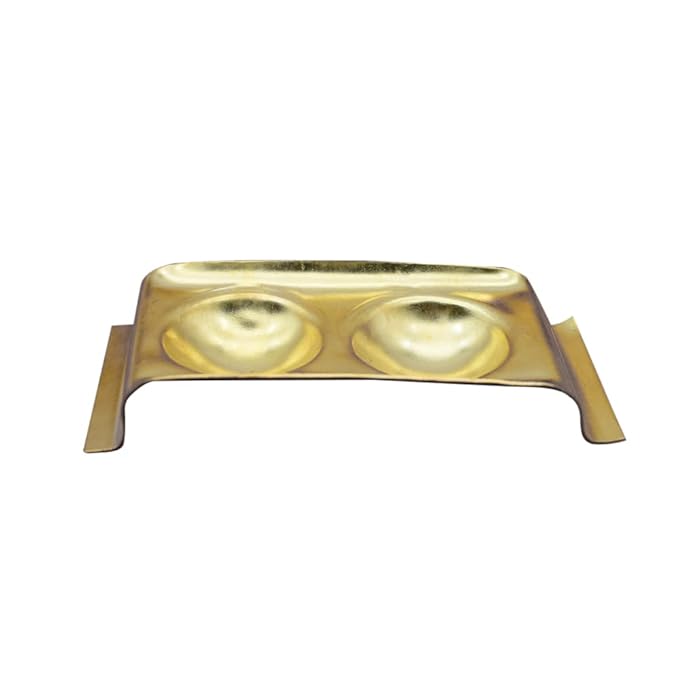 Brass Rectangular Ghee Diya Holder- Small