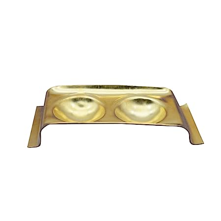 Rectangle Design Brass Ghee Diya Holder Small for Pooja Room and Diwali Celebrations