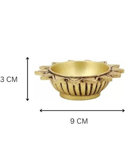 Brass Diya for Pooja Sun Shaped Pack of 2