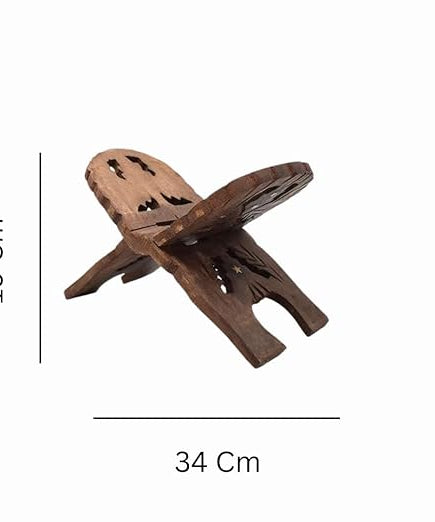 Wooden Holy Book Stand for Reading - Hand Craved Book Reading Stand (Length - 34 Cm)