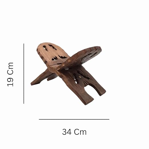Wooden Holy Book Stand for Reading - Hand Craved Book Reading Stand (Length - 34 Cm)