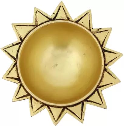 Brass Diya for Pooja Sun Shaped Pack of 2
