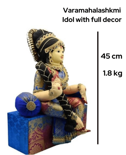 Varalakshmi Amman Idol With Full Decoration In Blue